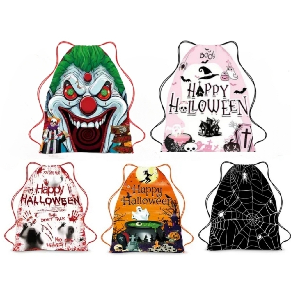 Halloween Horror ✦ Graphic Drawstring Backpacks ✦ Lightweight Rope Gym Bags